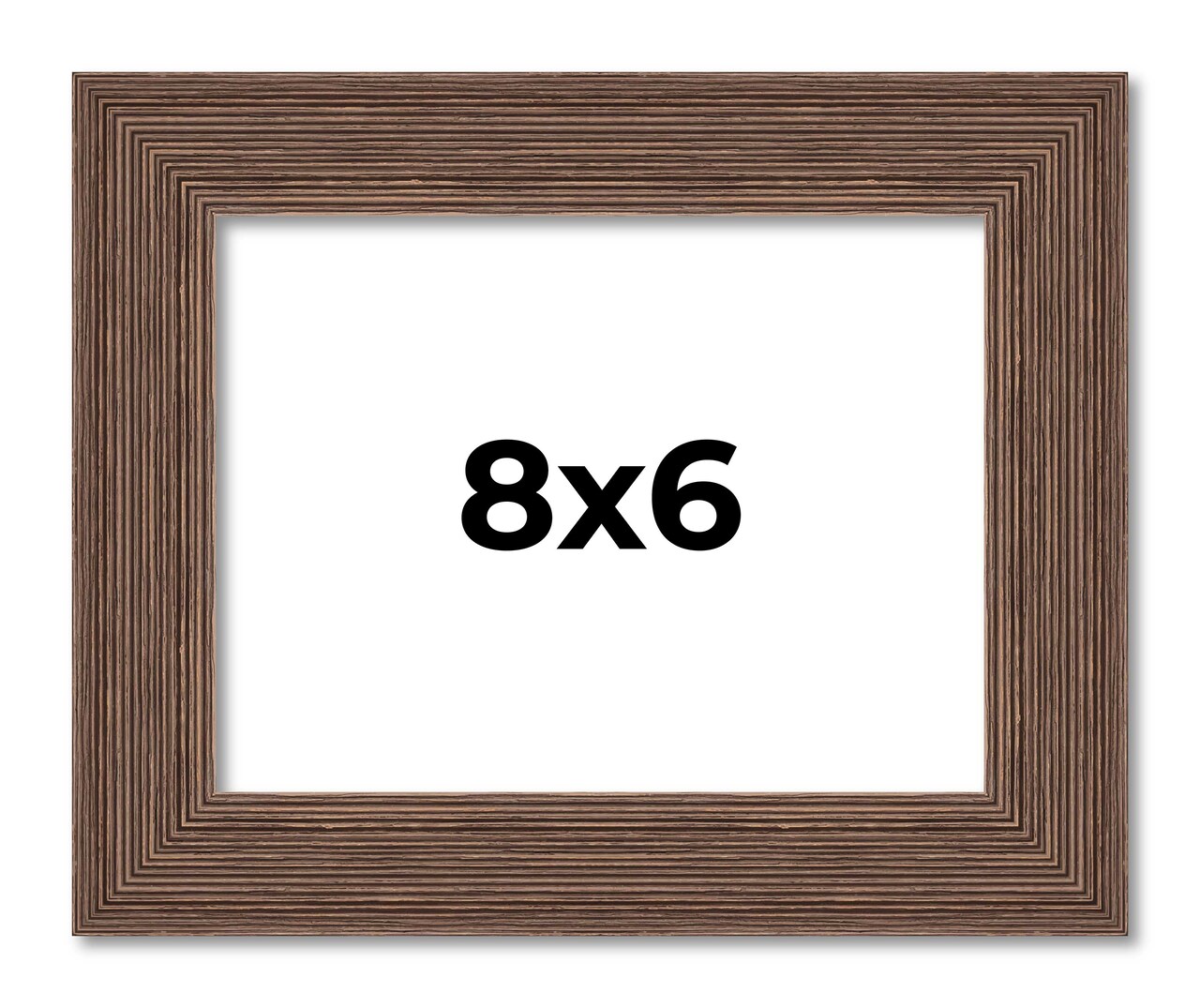 8x6 Wide Barnwood Picture Frame with UV-Resistant Acrylic & Acid Free Backing, Available in 6 Paint Finishes - Grey, Brown, White, and Black